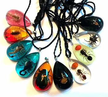 10 ks prívesok Zabudované Vzácne očarujúce zmiešané farebné reálne scorpion mravce, chrobáky spider príslušenstvo