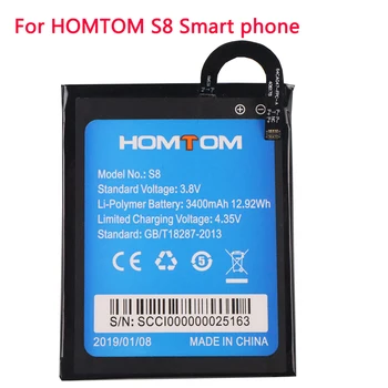 100% Nový, Originálny HOMTOM S8 Výmena Batérie 5.7 palcový 3400mAh Záložnej Batérie Náhradné Pre HOMTOM S8 Smart Phone
