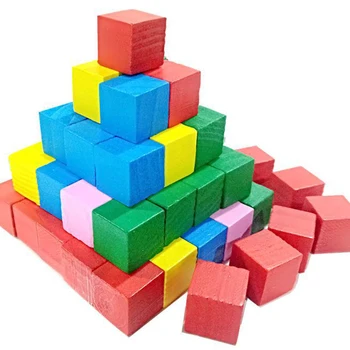 100ks/veľa 20 mm Farebné Drevené Bloky Kocky Kocky Šachové Figúrky Puzzle Hra Blok Hračka pre Deti Vzdelávacieho Hračky