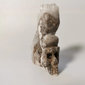 1pc Módne jasné, Surové Crystal klastra Lebky quartz klastra Ručne Vyrezávané Reki lebky uzdravenie pre Feng Shui