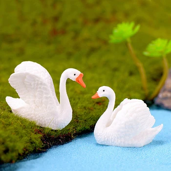 1pcs Živice Swan Miniatúrne Sošky Víla Záhradný domček pre bábiky Dekor Micro Krajiny