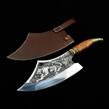 2022 Domácnosť kuchynský nôž Longquan ručné kovanie krájanie, nôž rezací kotúč ostrých kostí sekanie nôž arc kuchár kuchynský nôž