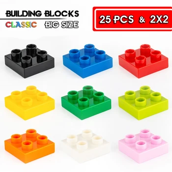 25pcs veľké veľkosti stavebným príslušenstvom kompatibilný s klasickým 2*2 diery stavebné bloky detí vzdelávacie hračky