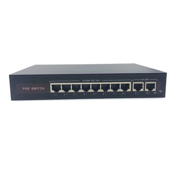 48V Ethernet, POE switch s 8 10/100Mbps Port IEEE 802.3 af/na Vhodné pre IP kamery/Wireless AP/CCTV kamerový systém