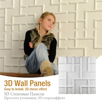 4pcs 50x50cm 3D stenové nálepky dekoratívne obývacia izba keramické dlaždice nástenná maľba nepremokavé 3D stena panel tapety kúpeľňa kuchyňa