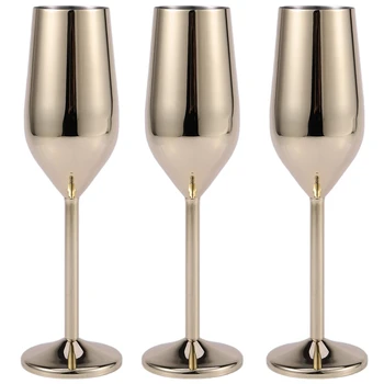 6Pcs/Set Nerozbitné Šampanské Poháre zlatým Svadobné Opekať Šampanské Flauty Piť Pohár Strany Manželstva Víno