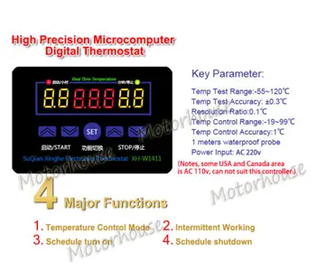 AC 100-220V digitálneho termostatu, tri-displej multifunkčný regulátor teploty, regulácia teploty prepínač -19~99