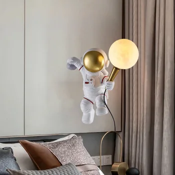 Astronaut Visí Lampa Kreatívne Nástenné Svietidlá Domova Nočný Stolík Lampa Astronaut Model Mesiac Nočné Svetlo