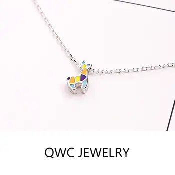 autentické 925 sterling silver šperky, módne roztomilé farebné žirafa náhrdelníky 2022 žena ponúka s dopravou zadarmo darček pre dievča