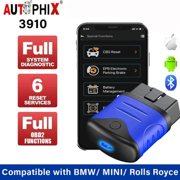 AUTOPHIX 3910 Bluetooth OBD2 Skener pre BMW/MINI/Rolls Royce Auto Diagnostických Testov Nástroj EPB CBS ATĎ Batérie Skontrolujte Plyn Učiť sa