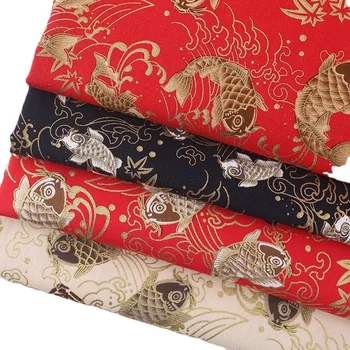 Bavlna plátnovej Väzbe Samoopaľovacie Japonské Kimono Koi Aktívne Textílie Tričko Košieľka Šaty, Odev, Textílie, SF18-1-450