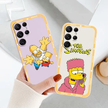 Disney Simpsonovci Bart Homer Kvapaliny Lano Krytu Telefón puzdro Pre Samsung Galaxy S22 S21 S20 Pro FE S10 Poznámka: 20 10 Plus Lite Ultra