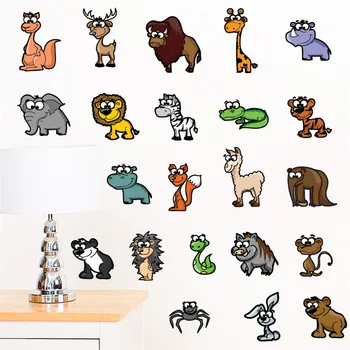 Funny Zvieratá Prepínač Samolepky Pre Deti Miestnosti, Spálne Dekorácie Cartoon Safari Nástenné Maľby Umenie Hobby Pvc Domov Odtlačkový Plagát