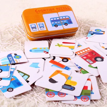 Graf Zápas Hra detský Skoro Vzdelávacie Montessori Hračky, Puzzle, Karty Cartoon Vozidla Ovocie Zvierat Vzdelávania Pocket Flash Karty