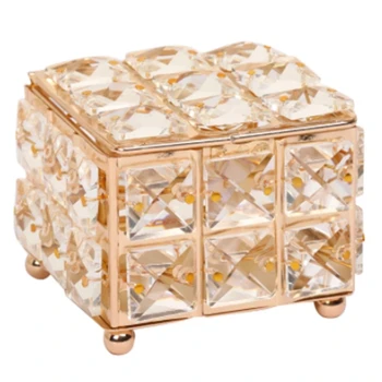 Home Decor Drahokamu Náušnice Krúžok Perly Úložný Box Crystal Organizovať Držiak Na Šperky Krabice S Vekom