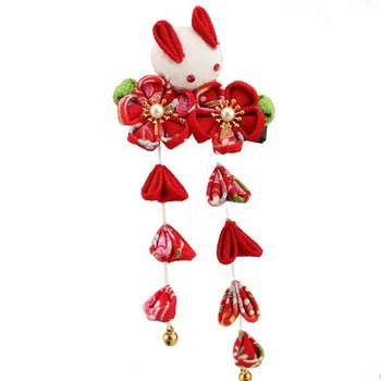 Japonský Štýl Kanzashi sponky do Vlasov Jeseň Kvet Dievča Festival Prichádza Vek Sakura Kimono Yukata Darček HW093