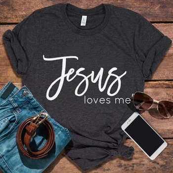 Ježiš Ma Miluje, Veľká Noc, Ježiš Tričko Christian Graphic Tee Ženy Módne Topy Unisex Tričko Cirkvi Topy Estetické