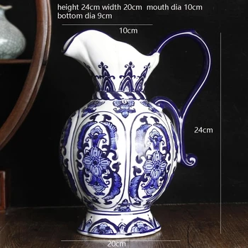 Jingdezhen Ručne Maľované Modré A Biele Mlieko Hrniec Váza Nová Čínska Módne Ozdoby, Vázy, Dekorácie Tvorivé Keramické Kvetinové Vázy