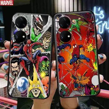 Komické Spiderman Telefón puzdro Na Huawei p50 p30 P40 P20 10 9 8 Lite E Pro Plus Black Etui Coque Maľovanie Hoesjes komické fas