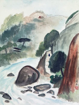krajinný obraz modernej Čínskej maľby scenérie plagát, tlač na plátno domáce dekorácie umenie scenéria Rieky v horskom