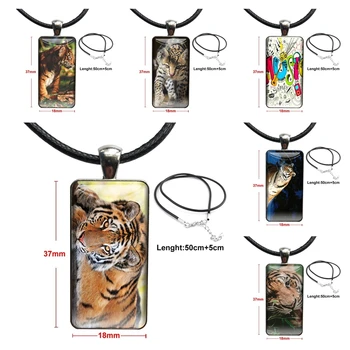Krásne Silné Tiger Zvierat Módne Sklo Cabochon Náhrdelník S Príveskom Ženy Ocele, Pokovované Vyhlásenie Šperky Pre Ženy Choker