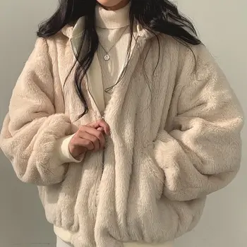 Kórejský štýl plus velvet pribrala na oboch stranách nosiť baránok vlna bavlna oblečenie žien kabát zimný nové bavlnená bunda s kapucňou