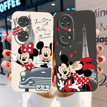 Londýn Luxusné Mickey Minnie Kvapaliny Lano Kryt Telefónu Prípade Huawei P50 P30 P40 P20 Pro Lite E Nova Y70 5T 9 Y9S Y9A Y9 Y6 5G