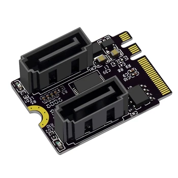M. 2 (A+Kláves E) Na 2 Port SATA3.0 Rozširujúca Karta Tlačidlo+E Wifi M. 2 Dual Port SATA Karty Adaptéra Zadarmo Jednotky JMB582 Chipset