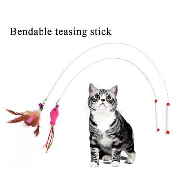 Mačka Ohybný provokujúcej stick Interaktívne Hračky Vtipné Mačku Stick Hračky, 2 Druhy Priťahuje Mača Veľké Mačky, Dlhé Paličky hračky