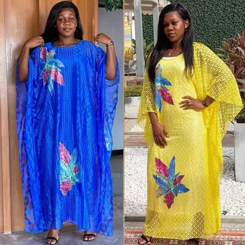 Nigéria Dámy Kaftane Šaty Afriky Šaty pre Ženy 2022 Tradičné Voľné Abaya Musulman Boubou Župan Africaine Femme Oblečenie