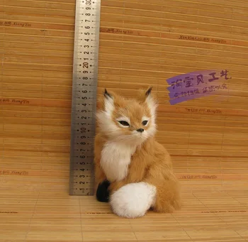 nové simulácie žltá fox hračka polyetylénu&kožušiny roztomilý fox, model dar, o 12x10x15 cm 2516