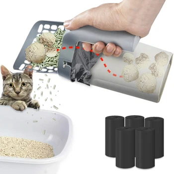 Novú Podstielku Scooper Self-čistenie Veľkú Kapacitu Mačka Lopata so zabudovaným Hovienka Taška Kitty Wc Zásobník Čistý Nástroj domáce zvieratá