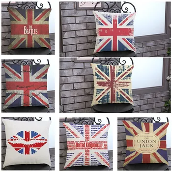 Obliečka na vankúš Spojené Kráľovstvo Vlajka Vankúš Pre Pohovkou, Spálňa Hodiť Vankúš Bavlnená posteľná Bielizeň Domova 45*45 cm capa de almofada