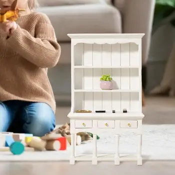 Odolné 1:12 Miniatúrne Skrinka na odkladanie vecí Bábika Dekor Príslušenstvo Prenosné Doll House Skrinka Vysoká Simulácie pre Deti