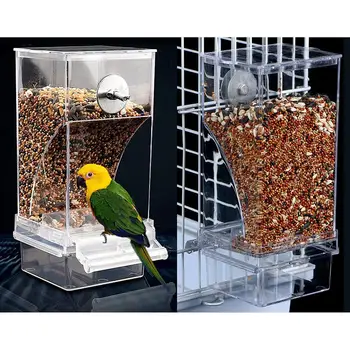 Papagáj Potravín Box Anti-prechodový Oblúk v tvare Self-posuvné Dizajn, Automatický Podávač Potravín Dávkovač Pet Vták Príslušenstvo