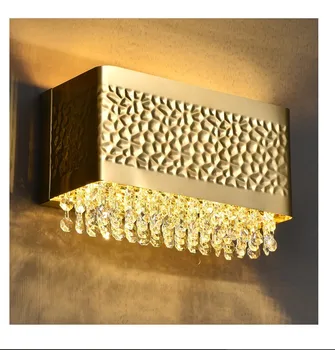 Postmoderných LED Svetlo Luxusné Zlaté Nehrdzavejúcej Ocele K9 Crystal Malé Nástenné Svietidlo