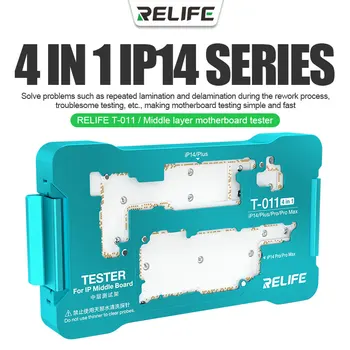 RELIFE T-011 4 v 1 Mid-úrovni test rack Vhodný pre iPhone14 série doske zisťovanie poruchy Napájania sa na displeji zobrazí repair tool