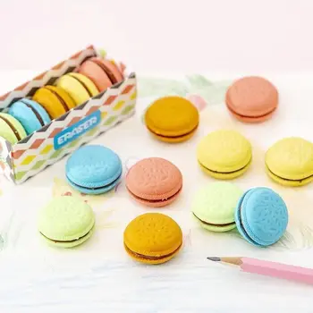 Roztomilý Macaron Gumu Cartoon Candy-farebné Macaron Papiernictvo Gumy Čisté Ceruzky Gumy Študent Dodávky Deti Darček