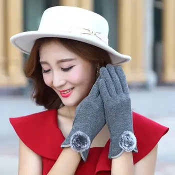 rukavice ženy plus velvet rukavice žien dotykový displej rukavice jazdecké rukavice módne vlny loptu na jar a na jeseň teplé rukavice ženy