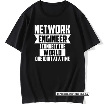 Sieťový Inžinier Pripojiť Svete T-Shirt Mužov Novinka Nadrozmerných Vtipné Tričko Grafické Harajuku Vintage T Košele pre Mužov