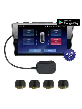 TPMS USB Pneumatiky, Systém Monitorovania Tlaku v Pneumatikách LCD Displej Vnútorný TPMS2 Externý Snímač Pre Auto DVD Prehrávač Android Navigačný