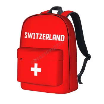 Unisex Batoh Švajčiarska Vlajka Švajčiarska Steh Aktovka Messenger Taška Prípade Notebooku Cestovná Taška Mochila Darček