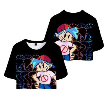 V piatok Večer Funkin T Shirt 3D Cosplay Topy Ženy T-shirt 2021 Lete Hip Hop Bežné Sexy Krátke Sleeve Tee Šaty