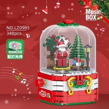 Vianočný Darček music box S svetlo, Reproduktor Spinning Santa Claus stavebným Ploche dekorácie
