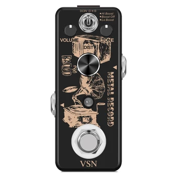 VSN LEF-305 Ťažkých Kovov Distortion Pedál Svätá Vojna Analógový Dist Pedál pre Elektrické Gitary, Klasické 80-Kovový Zvuk True Bypass