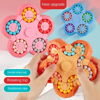 Vzdelávacie Nekonečné Kocka Gyroskop výchovy k DEMOKRATICKÉMU občianstvu Zameranie Prst Hračky Prsta Hračka Rotujúce Magic Bean Prsta Korálok Hračky Puzzle