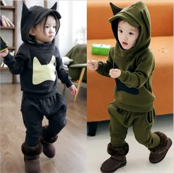 Zimné jeseň kórejské deti oblečenie sady chlapci dievča oblečenie dinosaura Monster detské oblečenie kinder topolino medveď