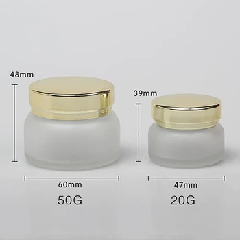 Čína Dodávateľov 50ml prázdne krém na tvár balenie s skrutkovacím uzáverom, matné/číre luxusný ošetrujúce skleného pohára na sérum