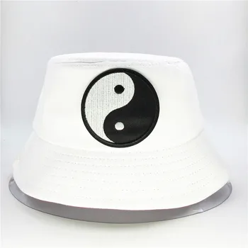 čína Tai Chi výšivky bavlna Vedierko Hat Rybár Klobúk vonkajšie cestovné klobúk Slnko Spp Čiapky pre dieťa muži Ženy 140