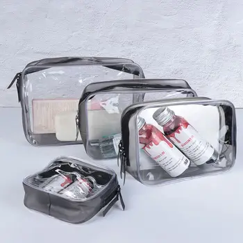 Ženy Transparentné Kozmetická Taška z PVC Zips Jasný make-up Tašky Krásy Prípade Cestovné tvoria Organizátor Skladovanie Vaňa Toaletná Wash Bag